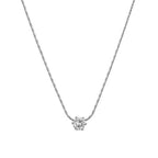 Fashion Silver Titanium Steel Round Necklace With Diamonds