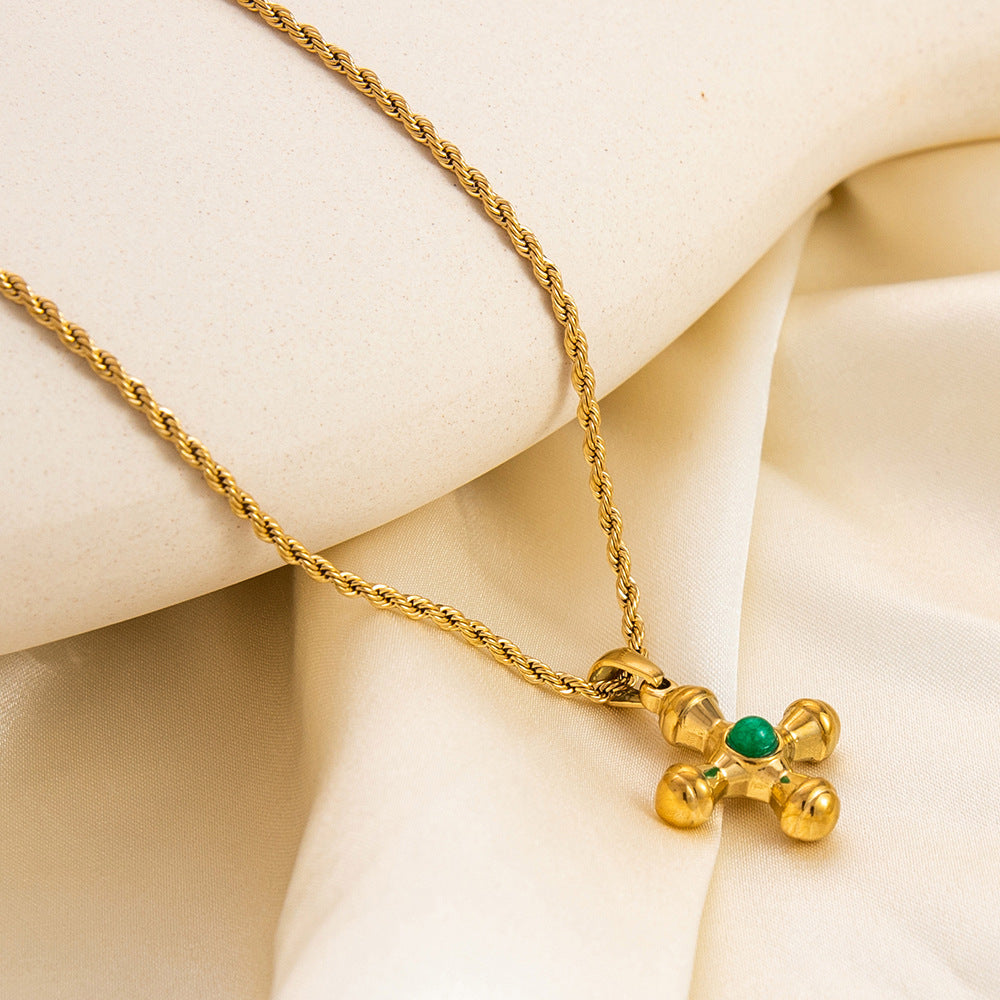 Gold Stainless Steel Cross Necklace