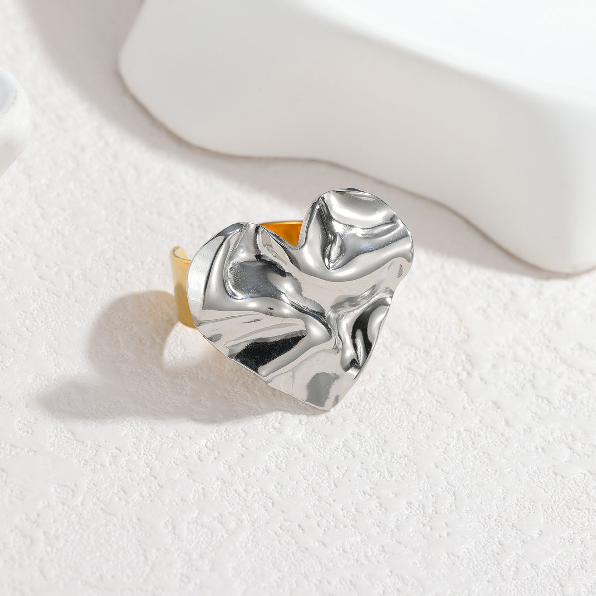 Ring 5# Stainless Steel Heart Ring