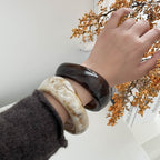 Dark Brown Brushed Irregular Resin Bracelet