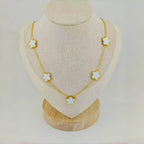 Yellow Necklace Stainless Steel Flower Necklace