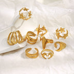 Arc Open Ring-gold Stainless Steel Curved Ring