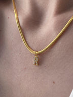 Fashion Z3mm Snake Bone Chain 40cm Stainless Steel Diamond 26 Letter Snake Bone Chain Necklace