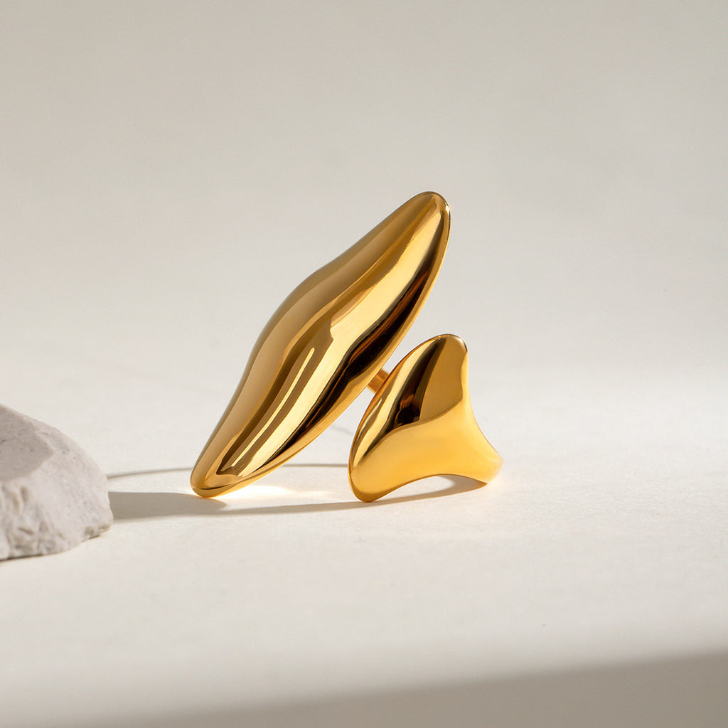 Gold Stainless Steel Irregular Ring