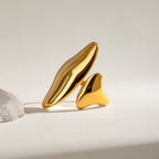 Gold Stainless Steel Irregular Ring