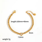 Bracelet 1# Stainless Steel Diamond Heart Bracelet