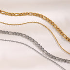 Double Layer Necklace - Steel Stainless Steel Double Chain Necklace