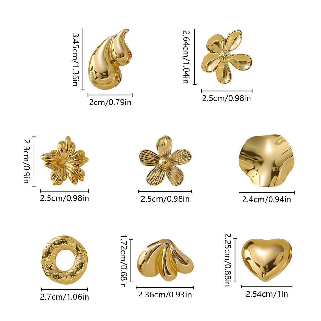 Earrings6# Stainless Steel Flower Earrings