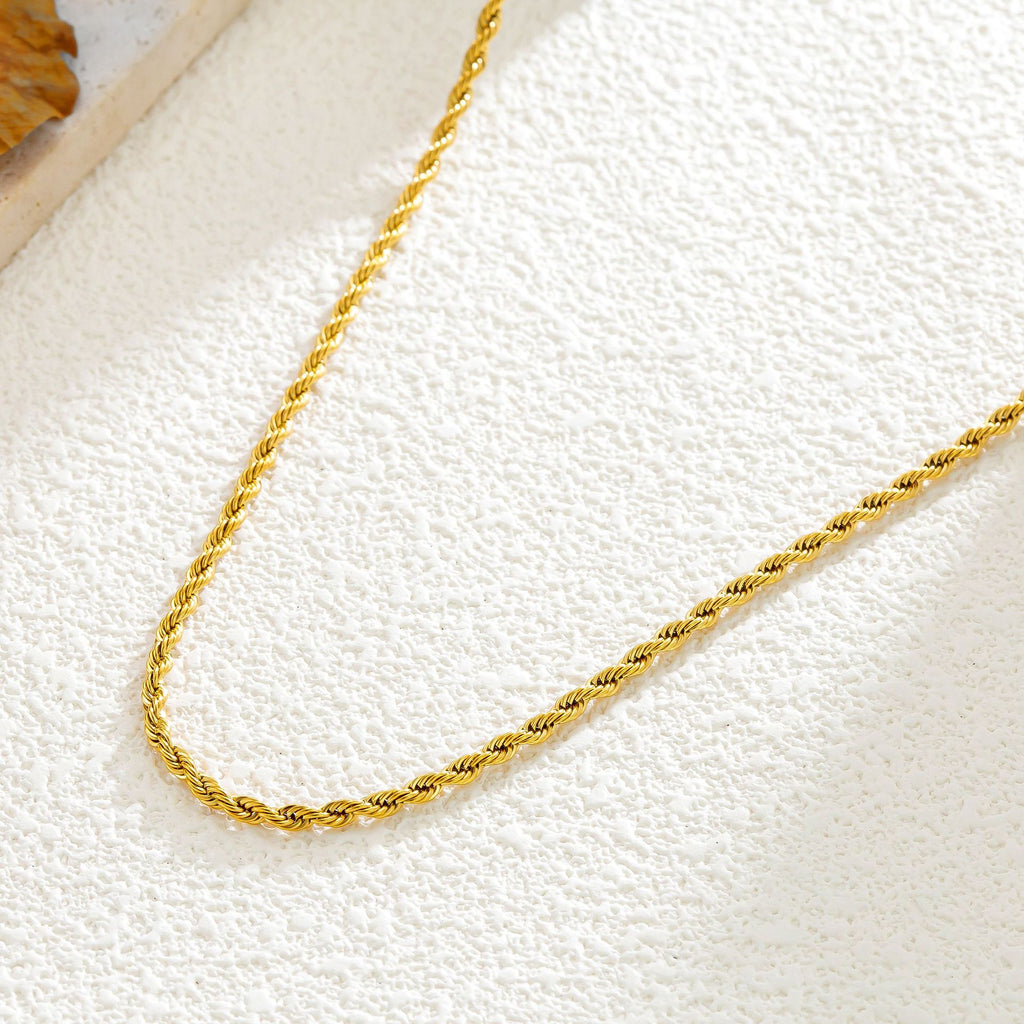 Gold Titanium Steel Chain Necklace