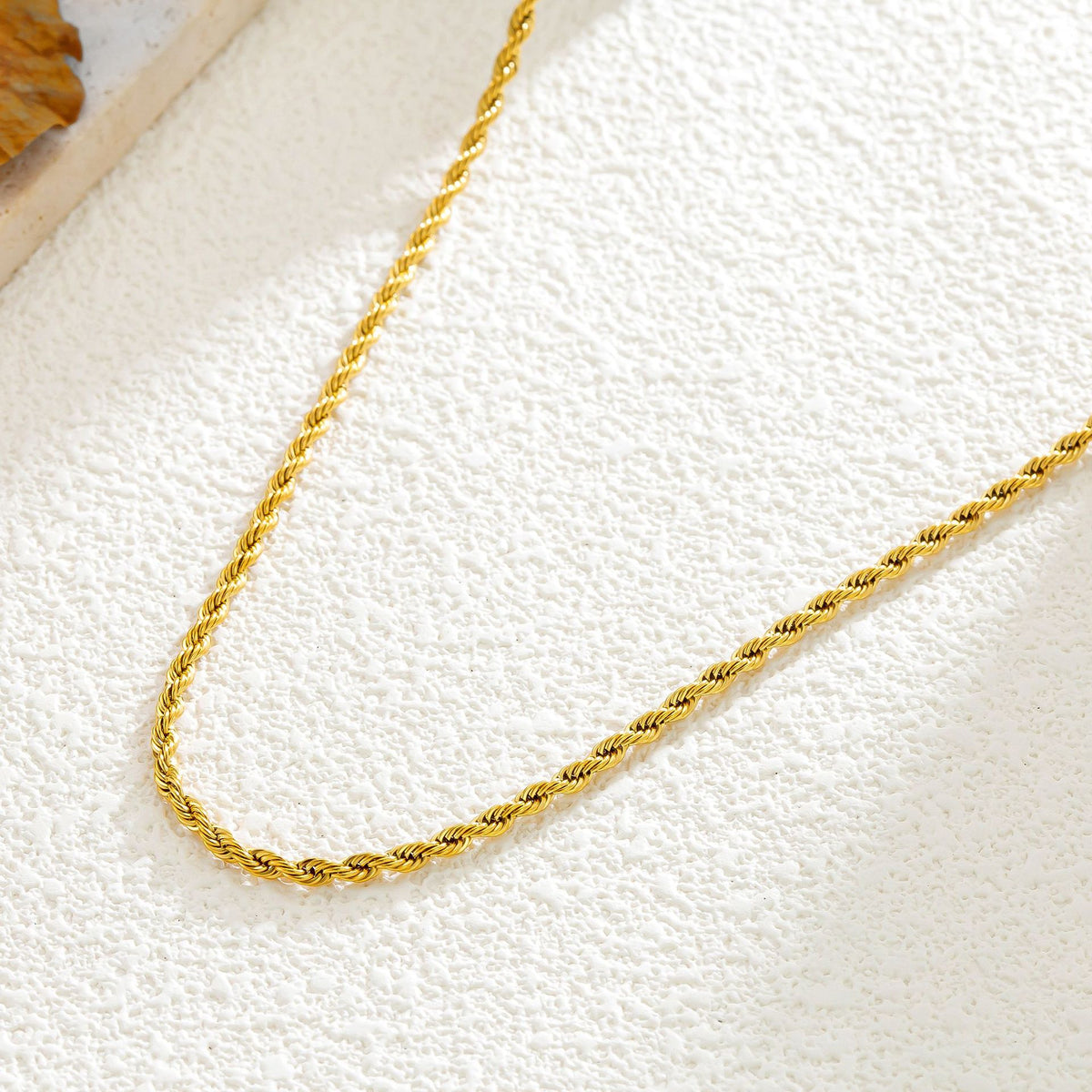 Gold Titanium Steel Chain Necklace