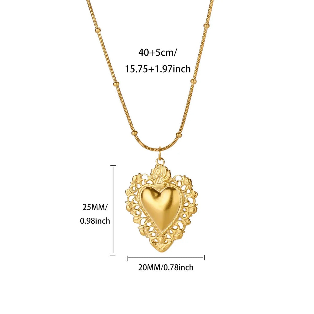 Love #8 304 Stainless Steel Heart Necklace