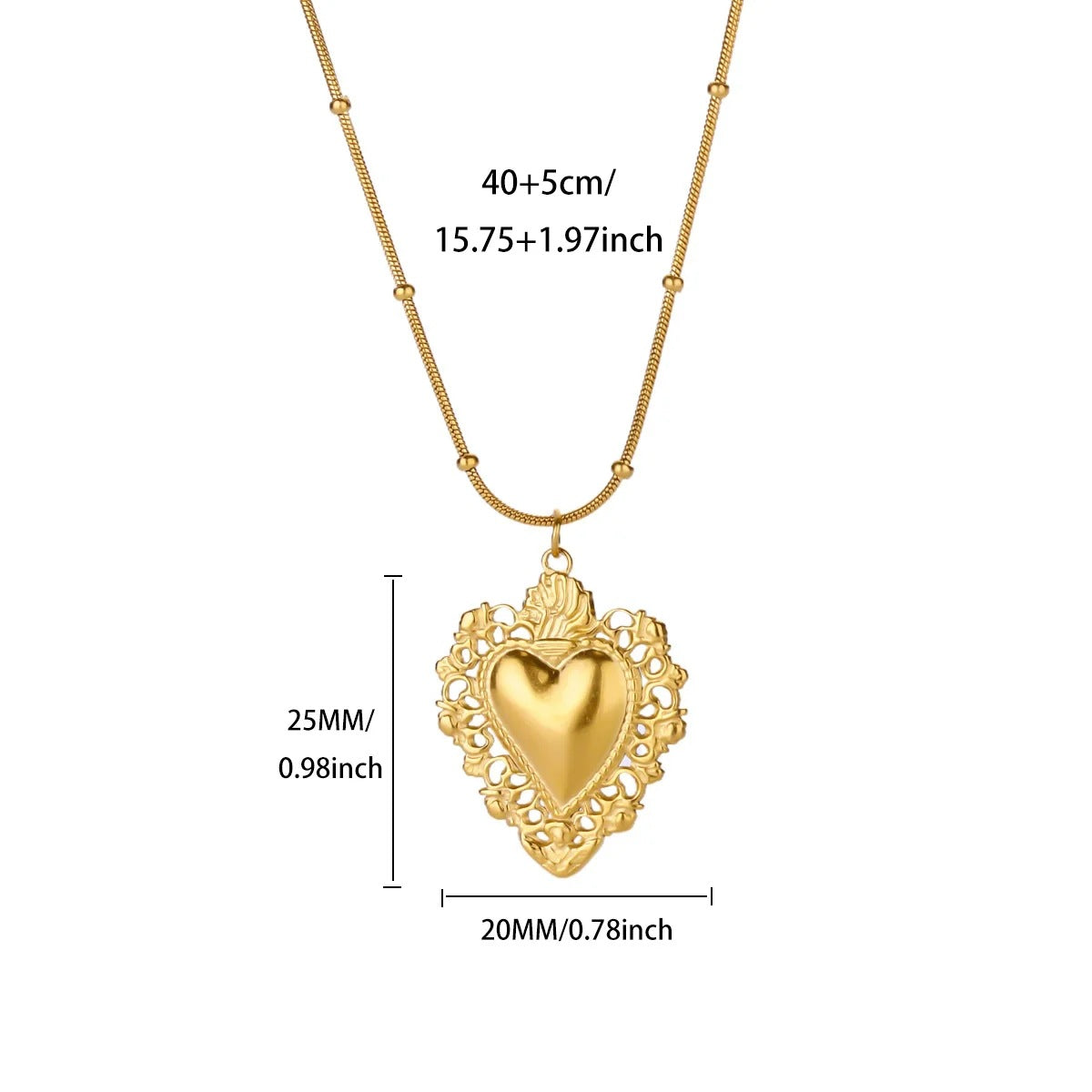 Love #8 304 Stainless Steel Heart Necklace
