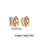 Gold And Silver Color-blocked Peanut-shaped Earrings Titanium Steel Irregular Earrings