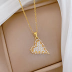 Necklace Stainless Steel Diamond-encrusted Heart Necklace
