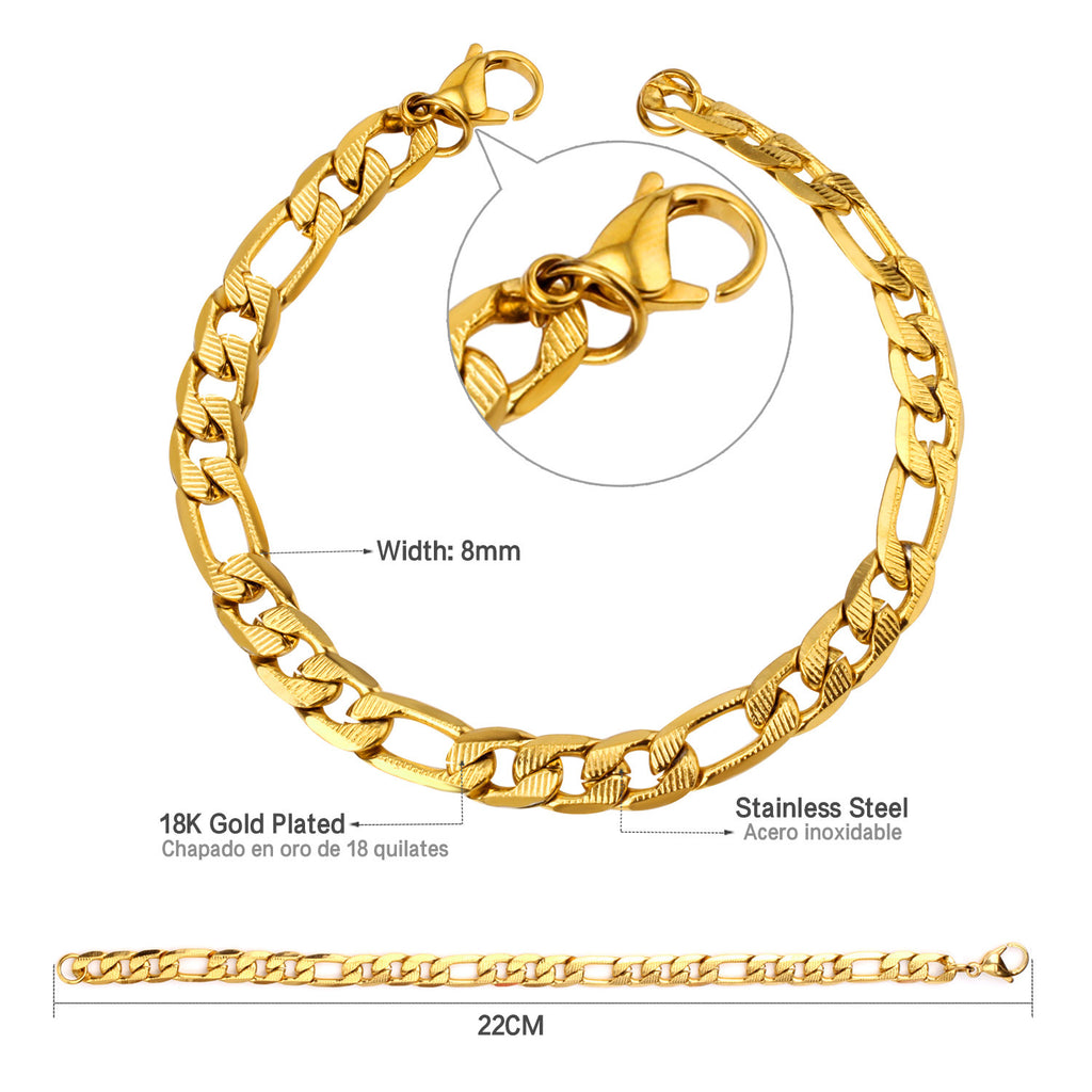 Gold Stainless Steel Chain Bracelet
