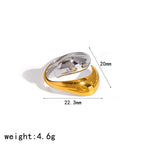 Ring #2 Multi-layer Irregular Open 18k Steel Ring