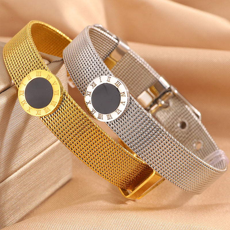 Gold Roman Shell Strap Stainless Steel Watch Straps And Bracelets