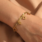 Gold Stainless Steel Four-leaf Clover Bracelet