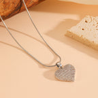 Gold Necklace Titanium Steel Diamond Heart Necklace