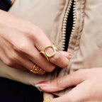 Ring 3# Stainless Steel Irregular Line Ring