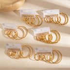 Rotating Round Earrings Large Hoop Heart Star Stainless Steel Earrings