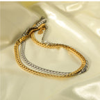 Fashion Silver Stainless Steel Snake Bone Chain Necklace