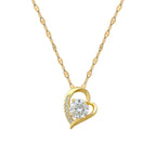 Gold Titanium Steel Diamond Heart Necklace