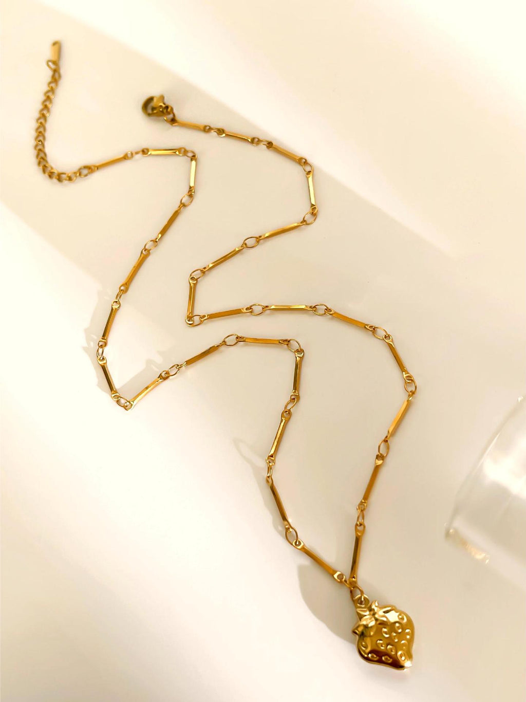 Golden Love Heart Stainless Steel Diamond Heart Necklace