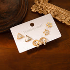 Star Rhinestone Set Titanium Steel Diamond Star Earring Set