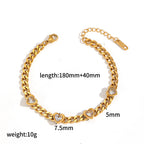 Bracelet 1# Stainless Steel Diamond Heart Bracelet