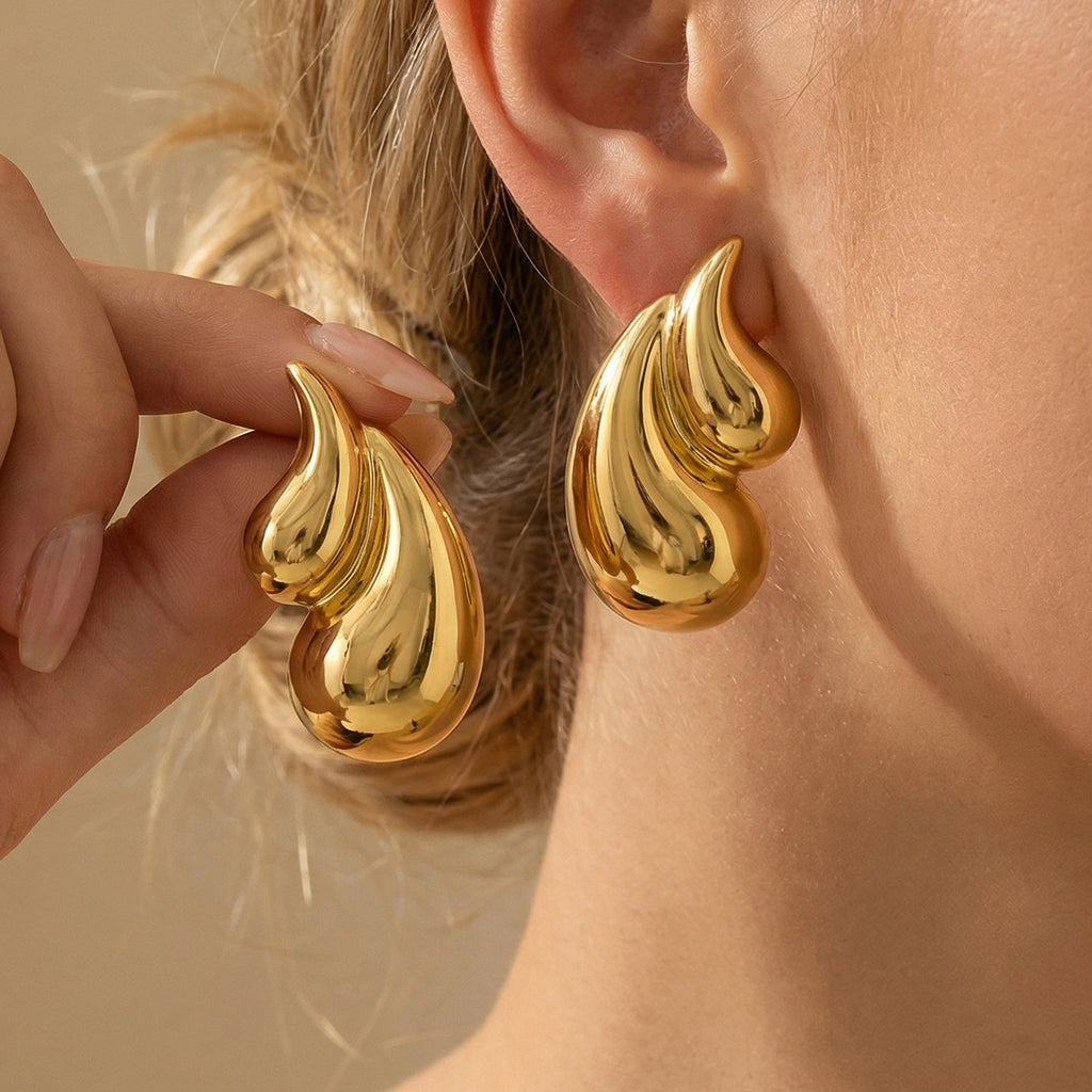 Earrings5# Stainless Steel Heart-shaped Earrings