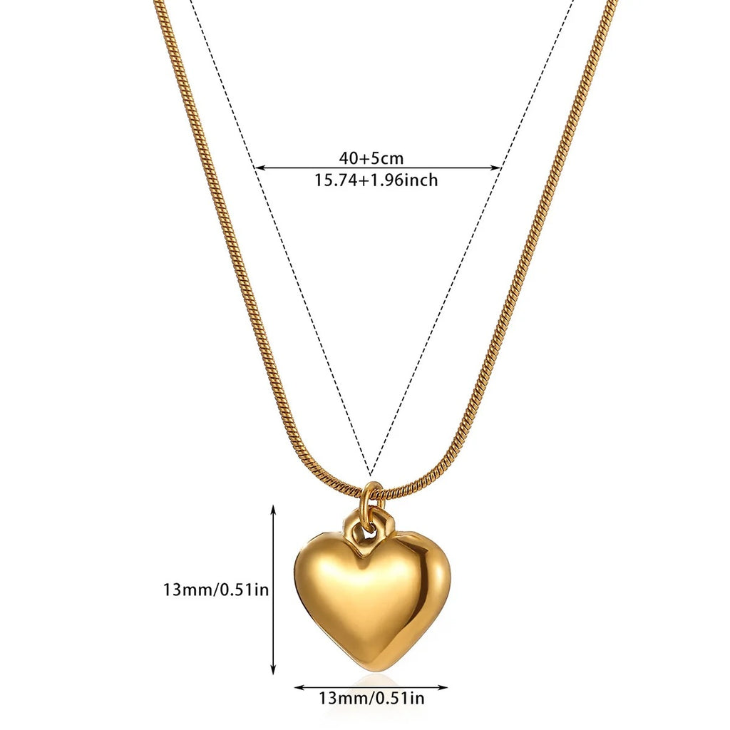 Love #8 304 Stainless Steel Heart Necklace