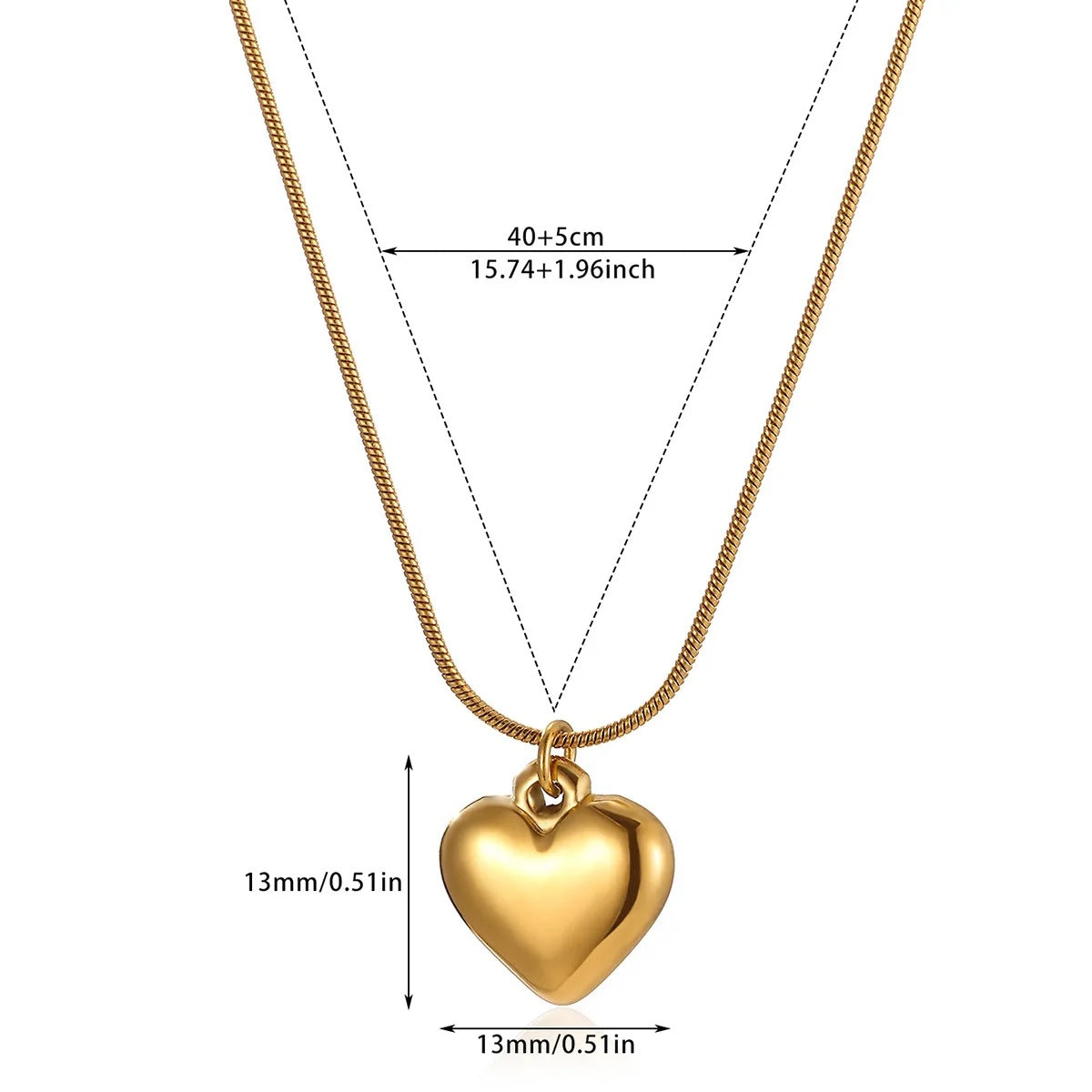 Love #8 304 Stainless Steel Heart Necklace