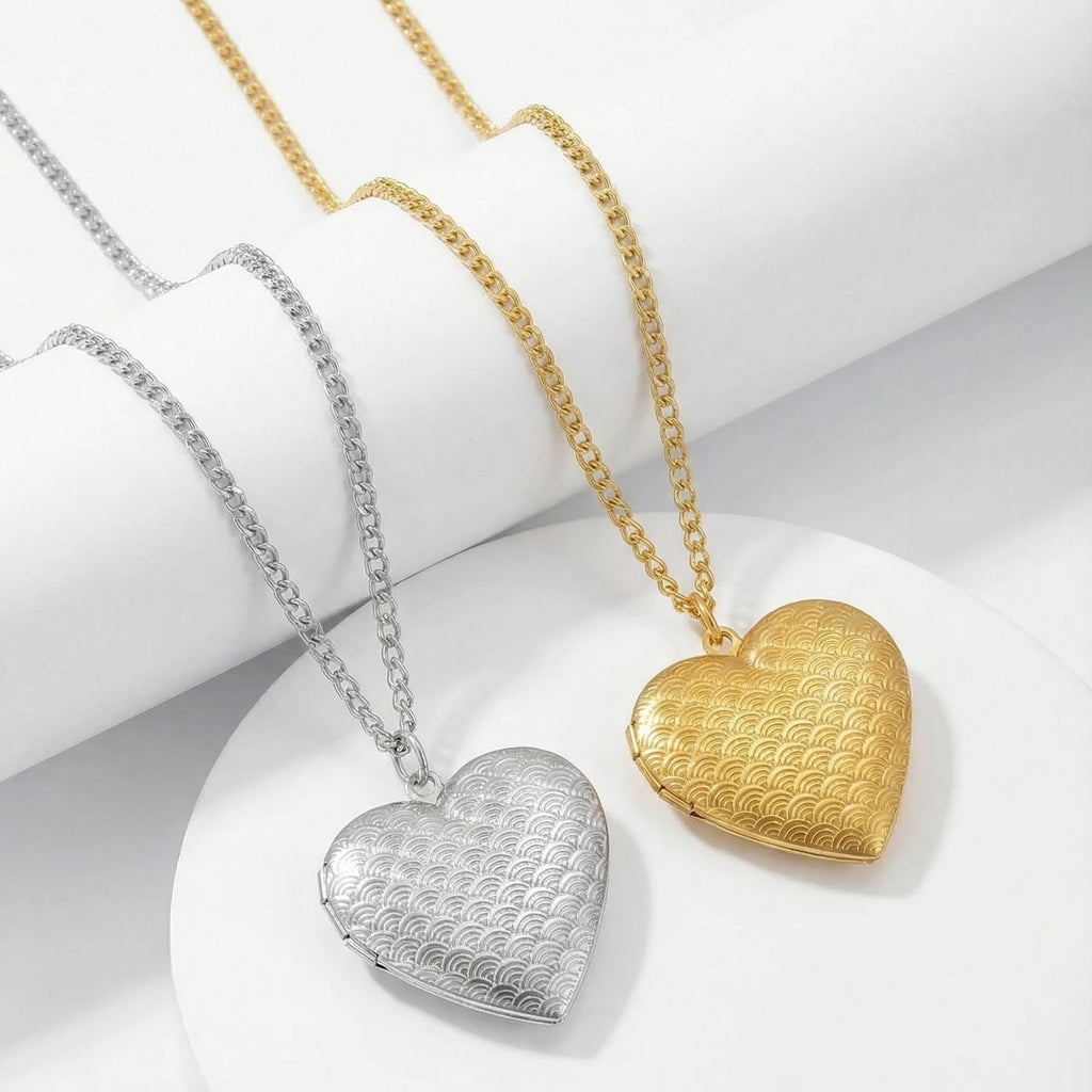 Silver Stainless Steel Heart Necklace