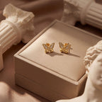 Earrings Titanium Steel Pave Butterfly Jewelry Set Necklace