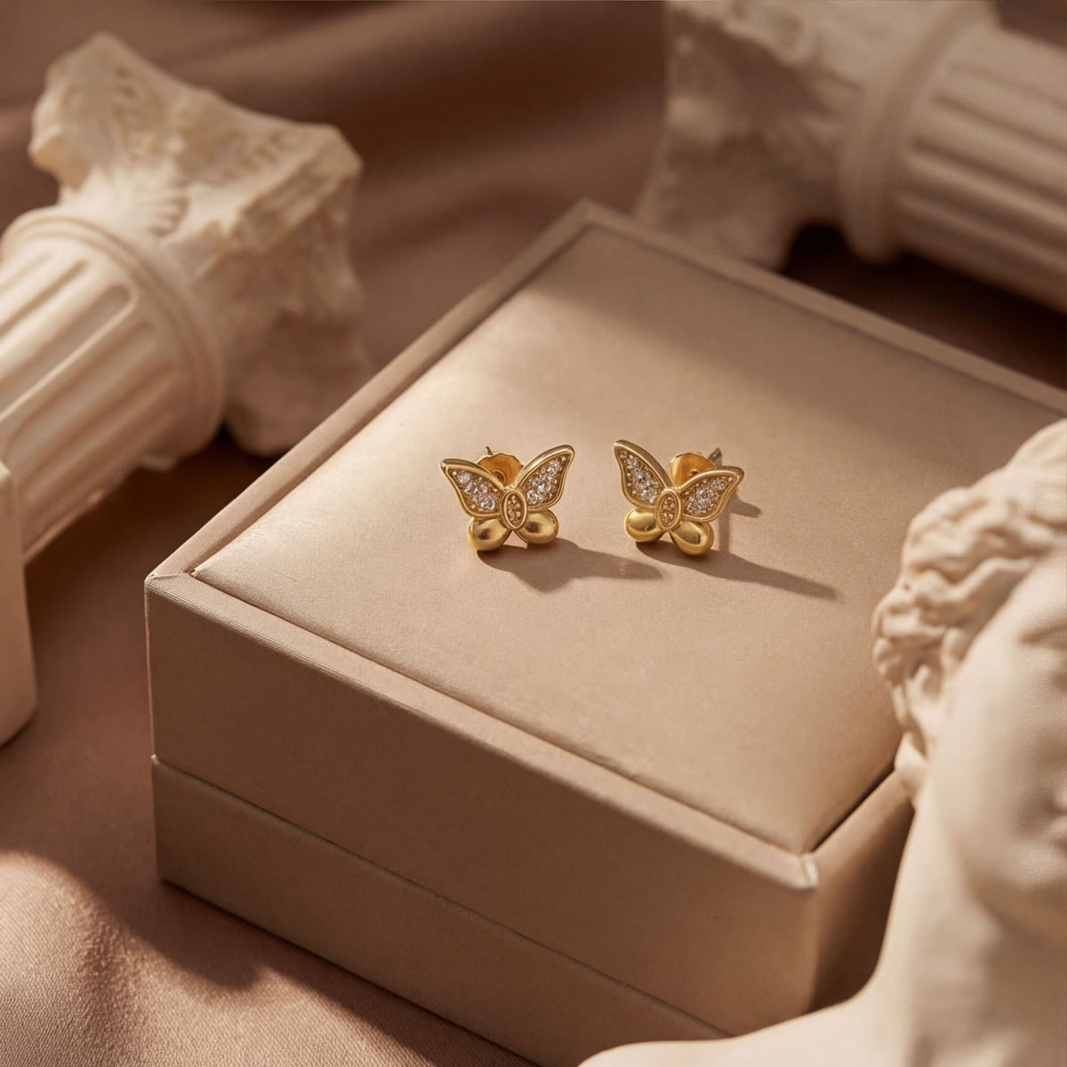 Earrings Titanium Steel Pave Butterfly Jewelry Set Necklace