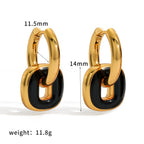 Earring #2 Stainless Steel Diamond-encrusted Round Hoop Earrings