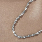 Silver Stainless Steel Gold-plated Water Wave Chain Bracelet