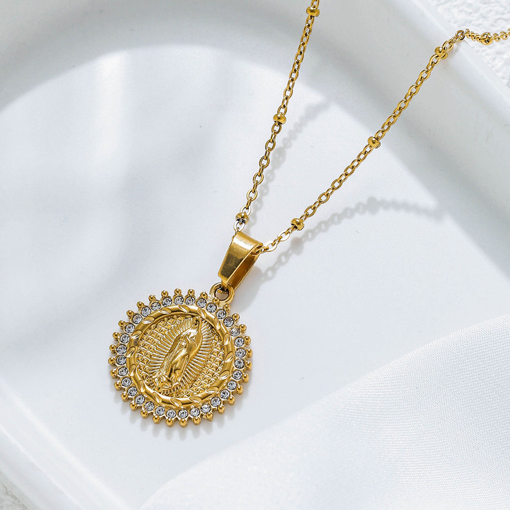 Necklace #3 304 Stainless Steel Diamond-set Portrait Necklace