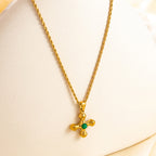 Gold Stainless Steel Cross Necklace