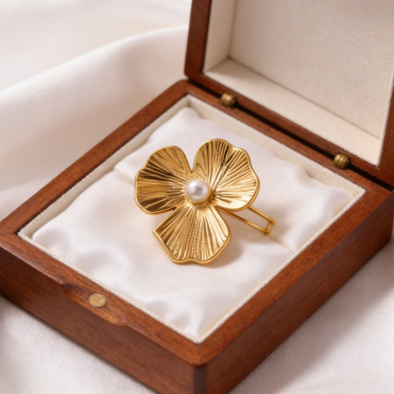 Ring #8 304 Stainless Steel Flower Ring