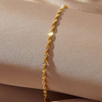 Silver Stainless Steel Gold-plated Water Wave Chain Bracelet