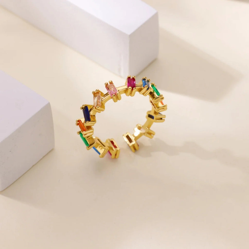 Ring #2 304 Stainless Steel Diamond-set Round Ring