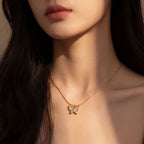 Necklace Titanium Steel Pave Butterfly Jewelry Set Necklace