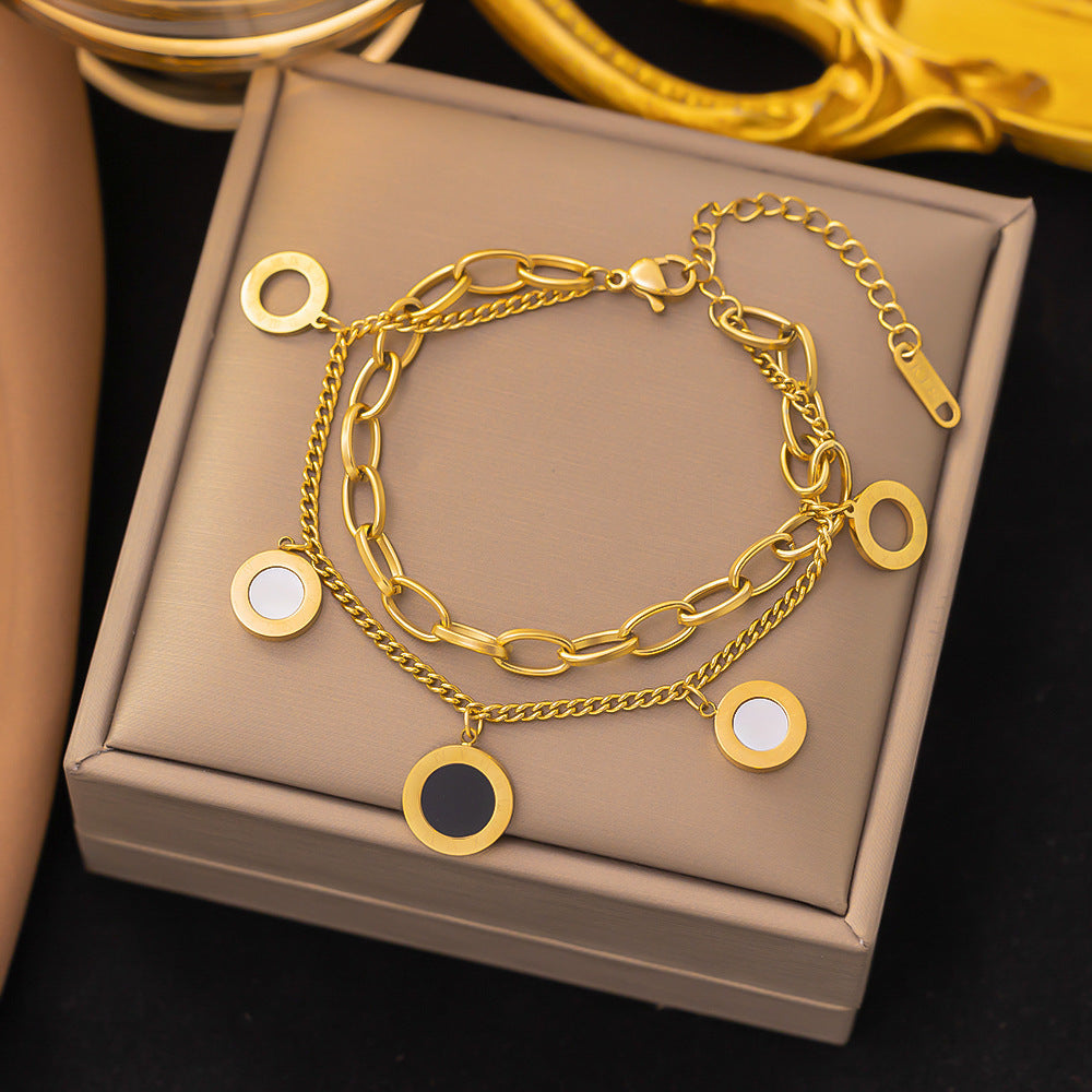 Big Heart Bracelet Gold Titanium Steel Heart Bracelet