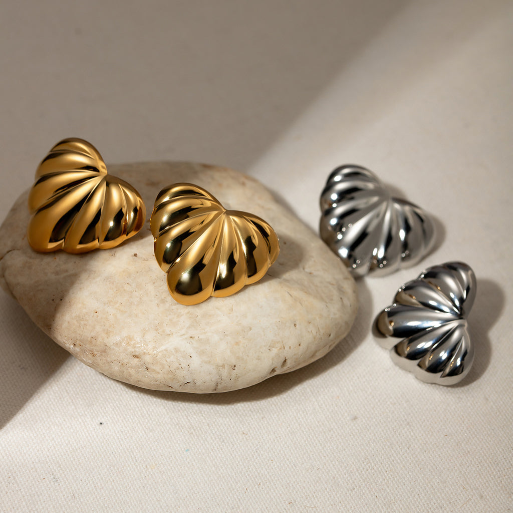 Fashion Silver Stainless Steel Geometric Earrings