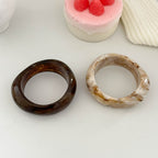 Dark Brown Brushed Irregular Resin Bracelet