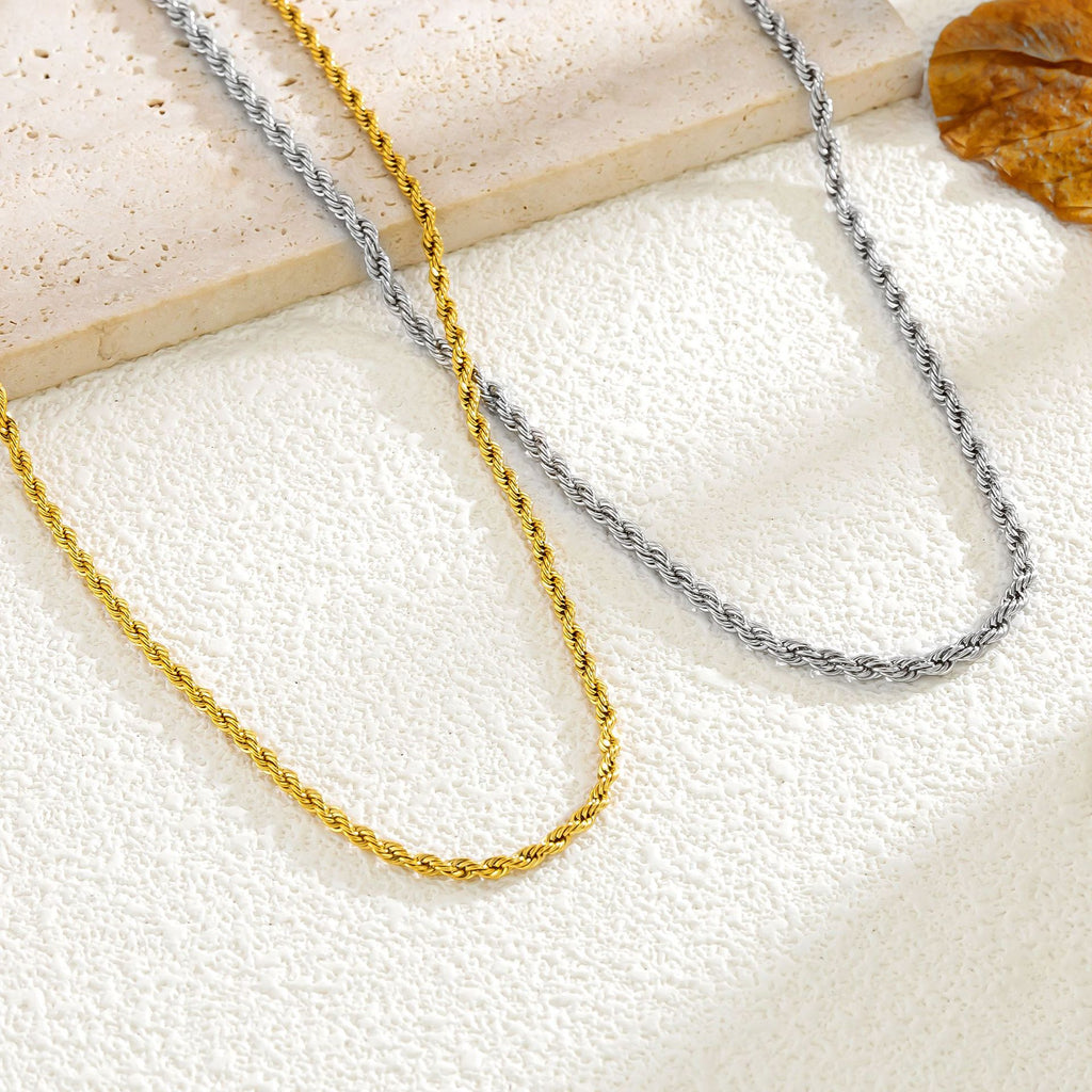 Gold Titanium Steel Chain Necklace
