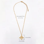 Gold Stainless Steel Openwork Witch Knot Necklace