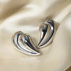 Fashion Silver Stainless Steel Stitched Love Earrings
